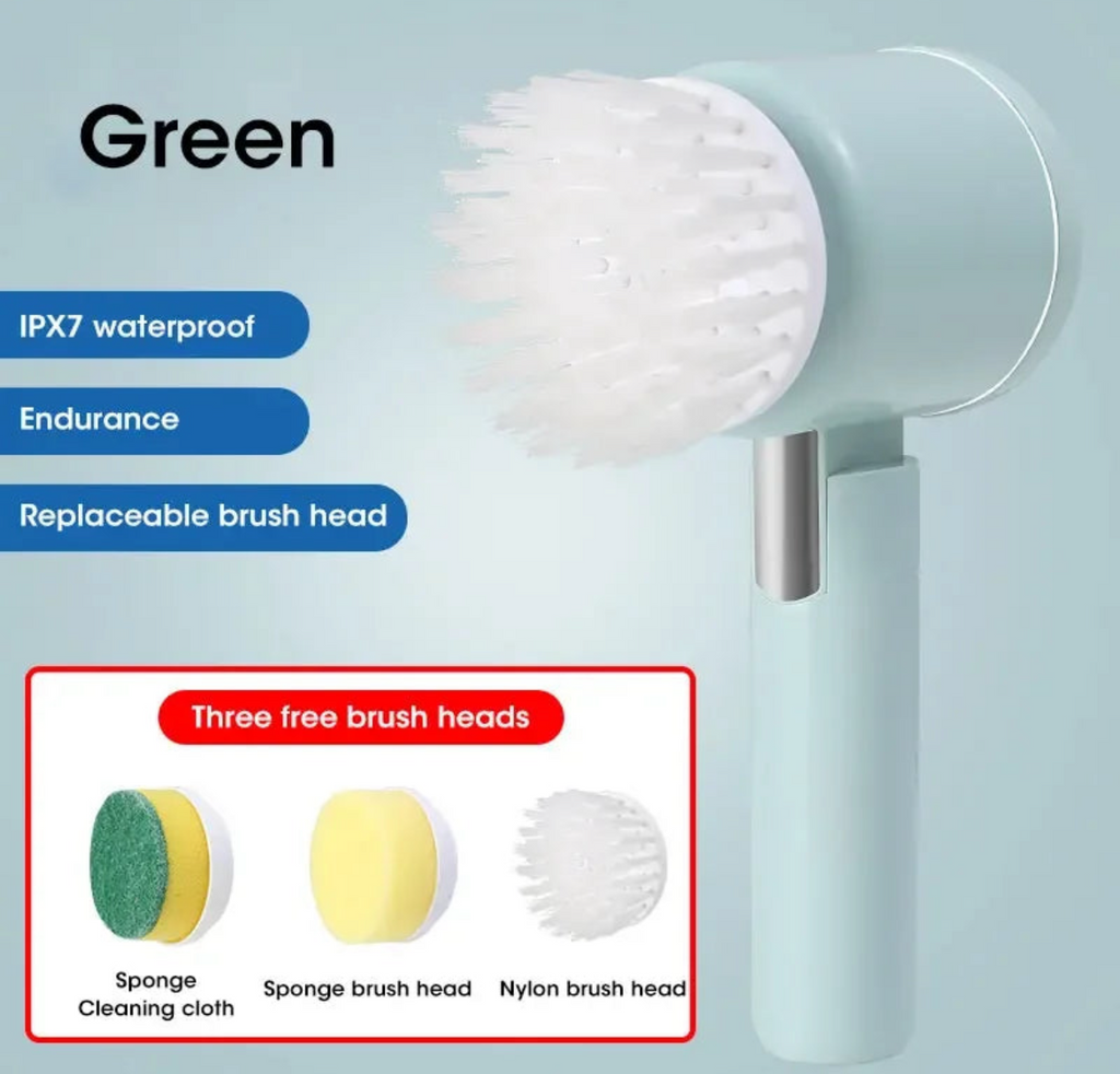 Electric Spin Scrubber with 5 Replaceable Heads