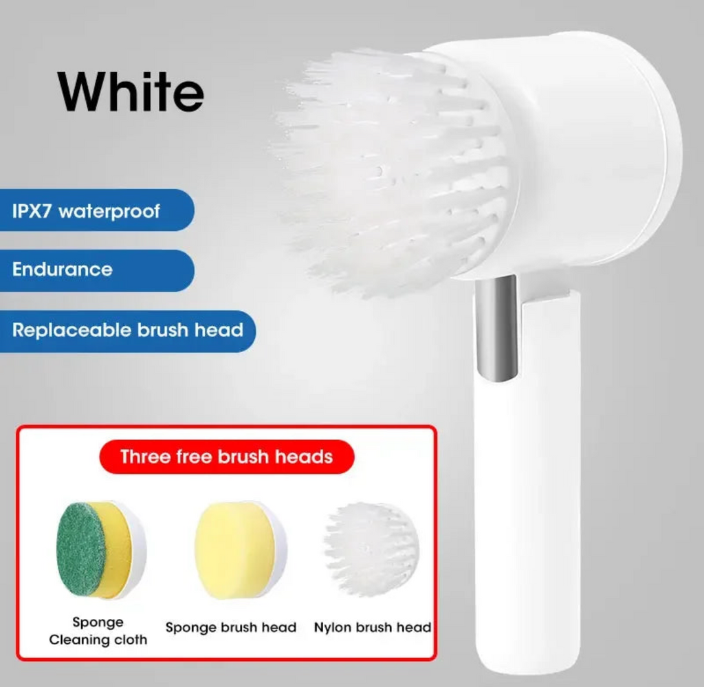 Electric Spin Scrubber with 5 Replaceable Heads
