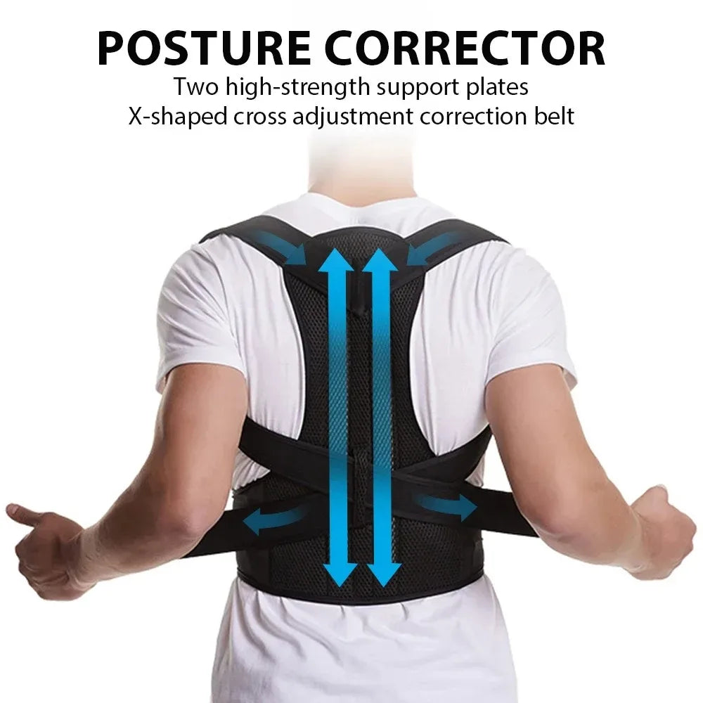 Adjustable Back Brace Posture Corrector Belt for Women & Men Lumbar Support Shoulder Support for Improving Scoliosis