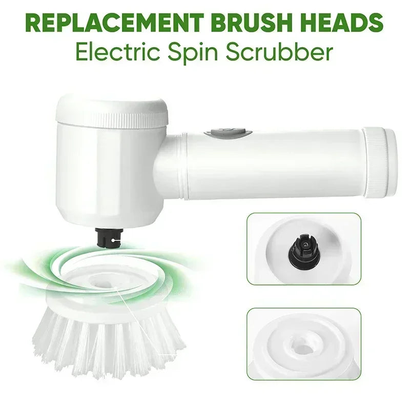 Electric Spin Scrubber with 5 Replaceable Brush